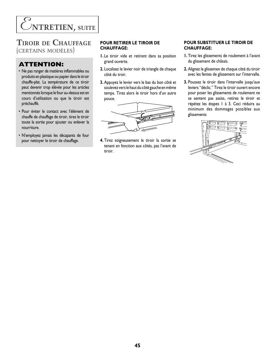 Ntretien | Jenn-Air T2 User Manual | Page 46 / 72