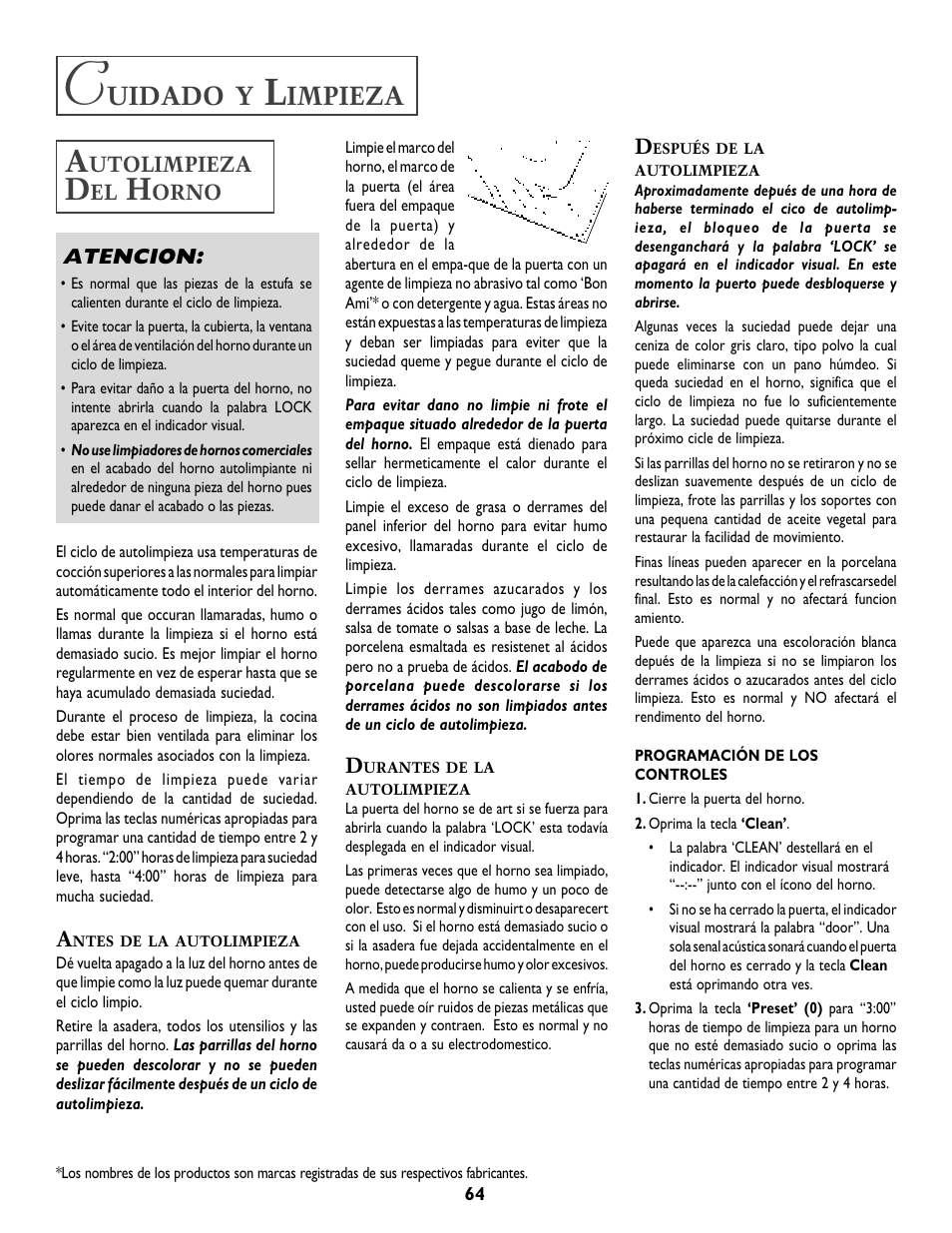 Uidado, Impieza | Jenn-Air T2 User Manual | Page 65 / 72