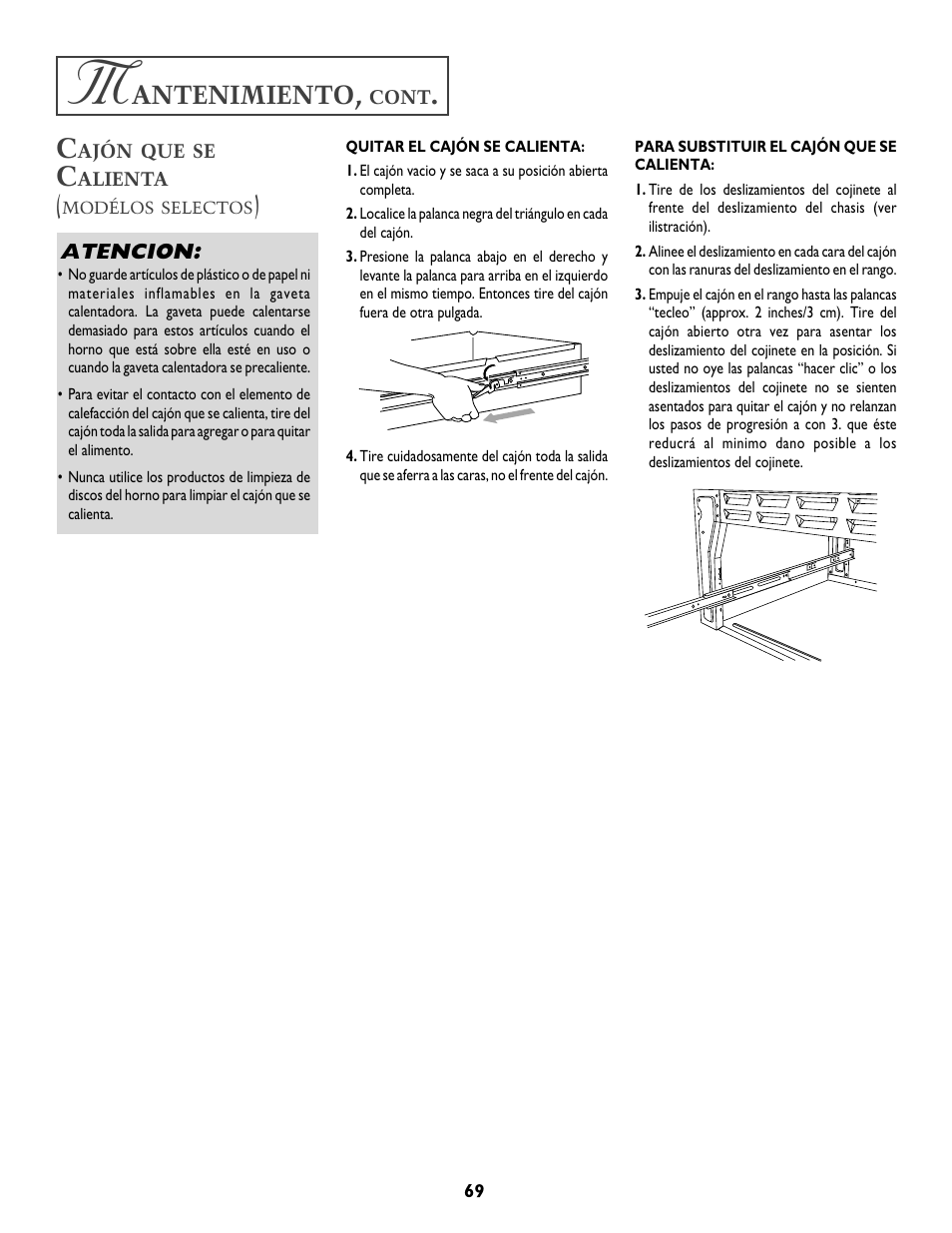 Antenimiento | Jenn-Air T2 User Manual | Page 70 / 72