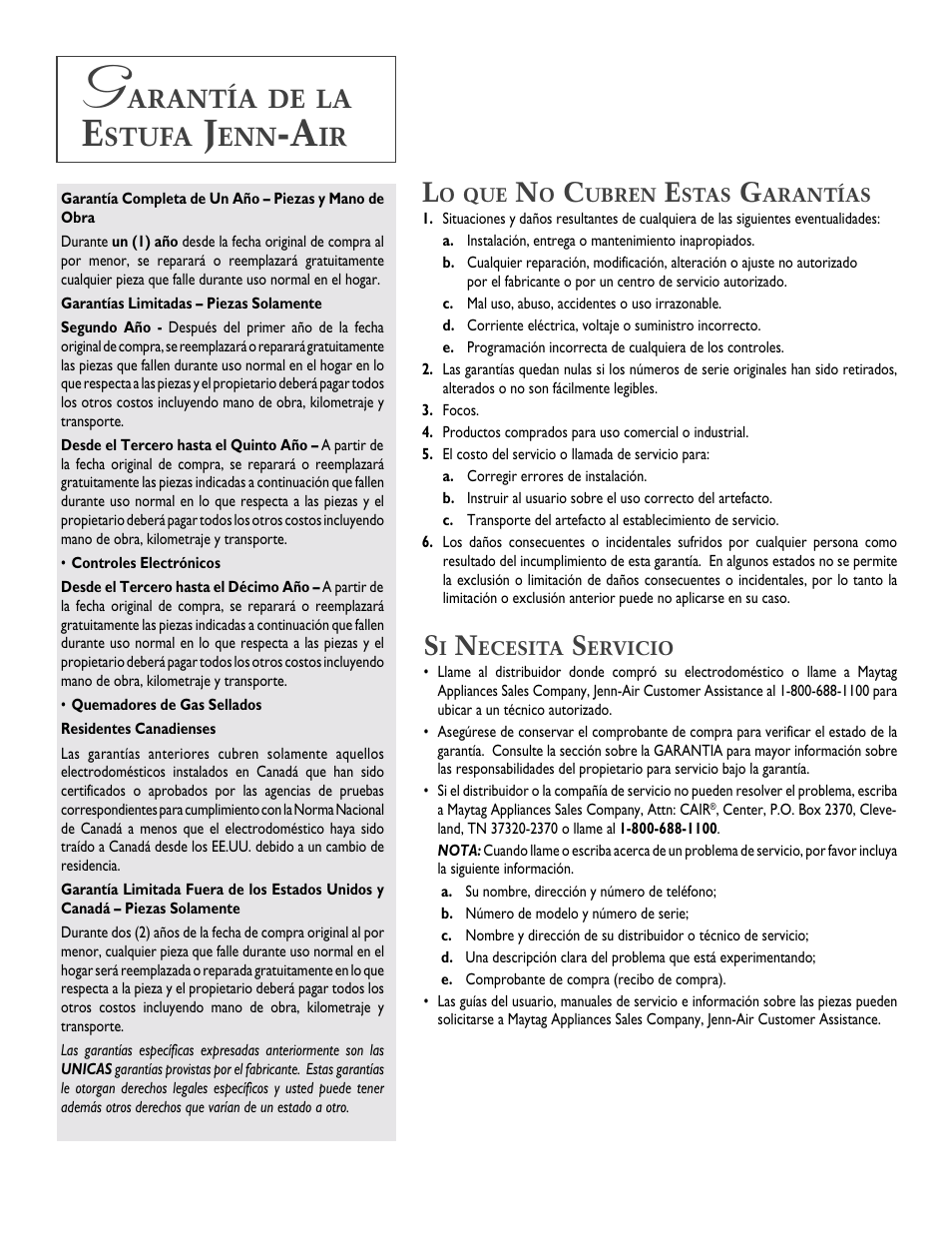 Arantía, Stufa | Jenn-Air T2 User Manual | Page 72 / 72