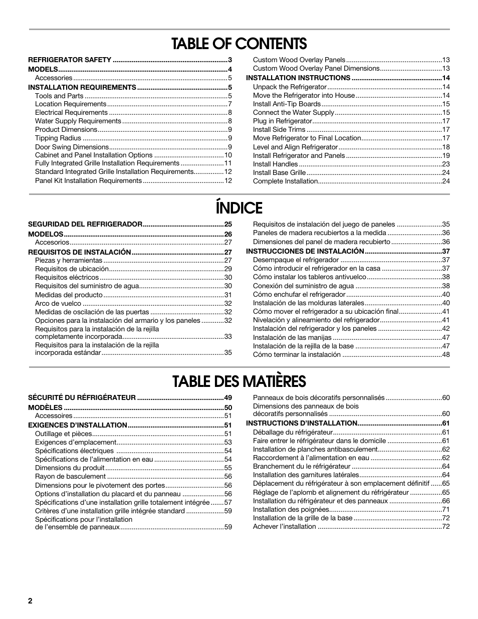 Jenn-Air W10379136A User Manual | Page 2 / 72