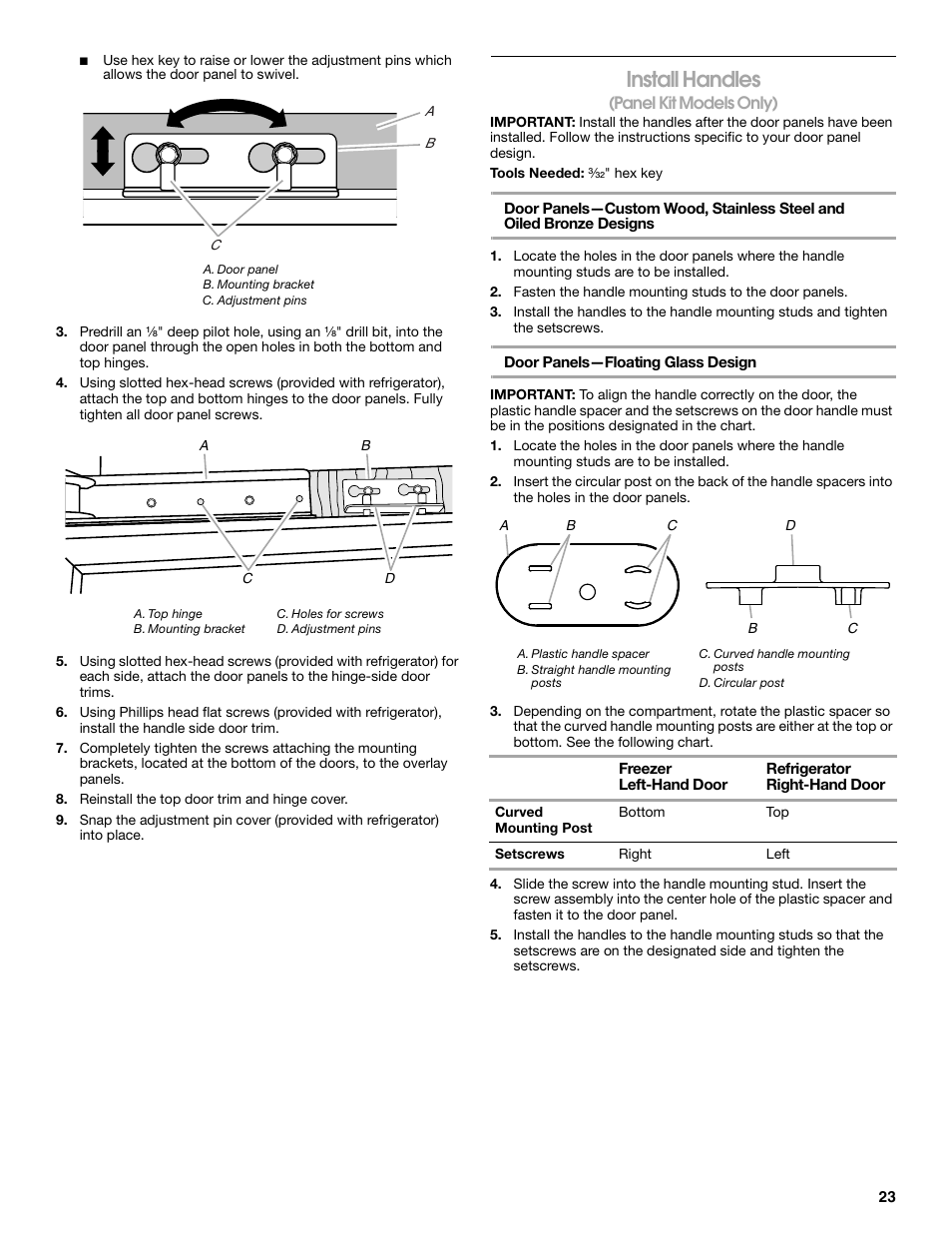 Install handles | Jenn-Air W10379136A User Manual | Page 23 / 72