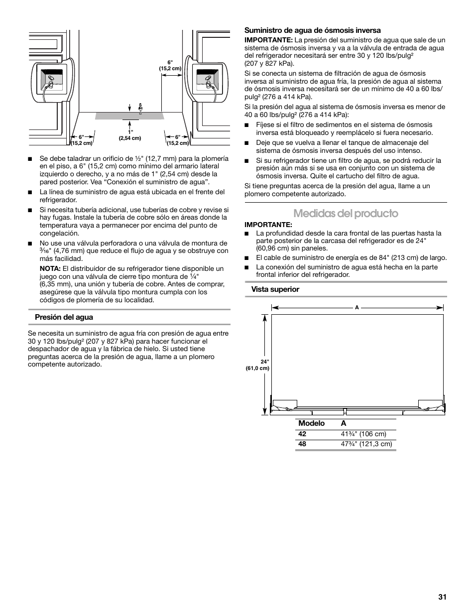 Medidas del producto | Jenn-Air W10379136A User Manual | Page 31 / 72