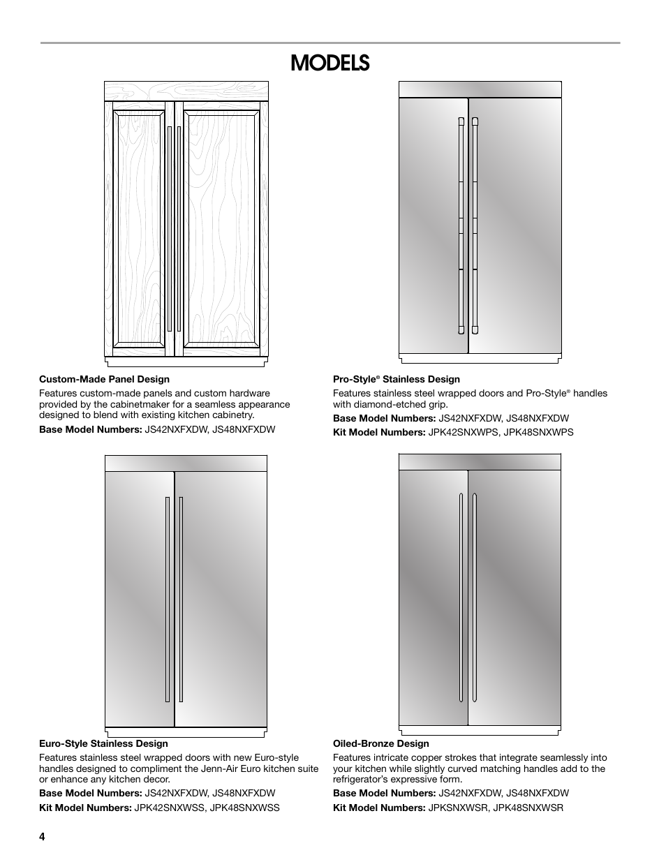 Models | Jenn-Air W10379136A User Manual | Page 4 / 72