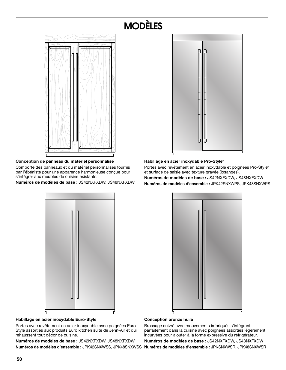 Modèles | Jenn-Air W10379136A User Manual | Page 50 / 72