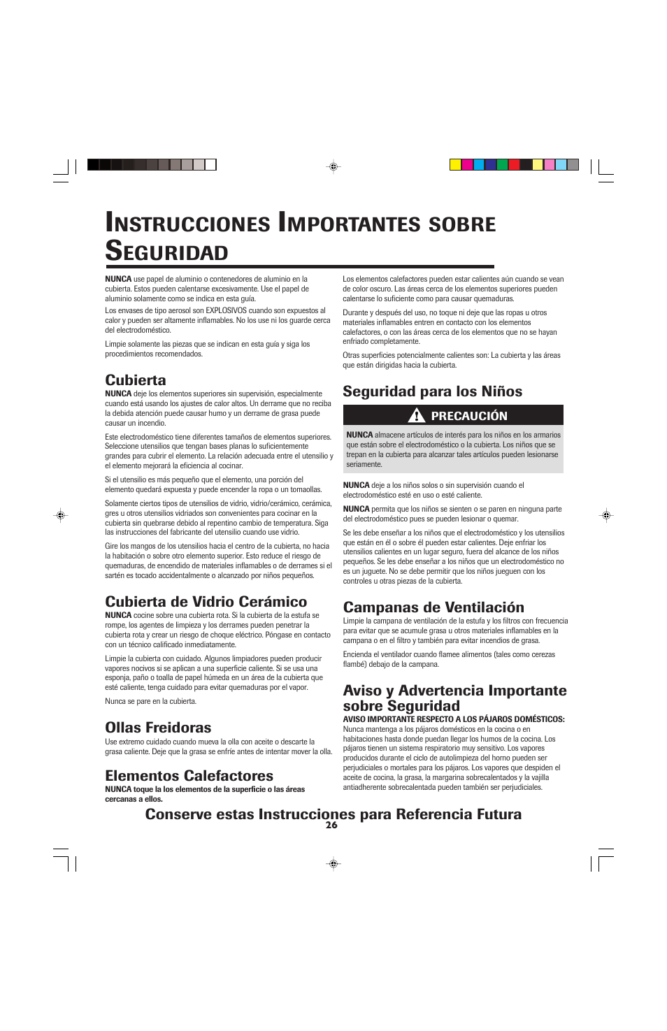 Nstrucciones, Mportantes, Sobre | Eguridad | Jenn-Air JEC0530 User Manual | Page 27 / 36