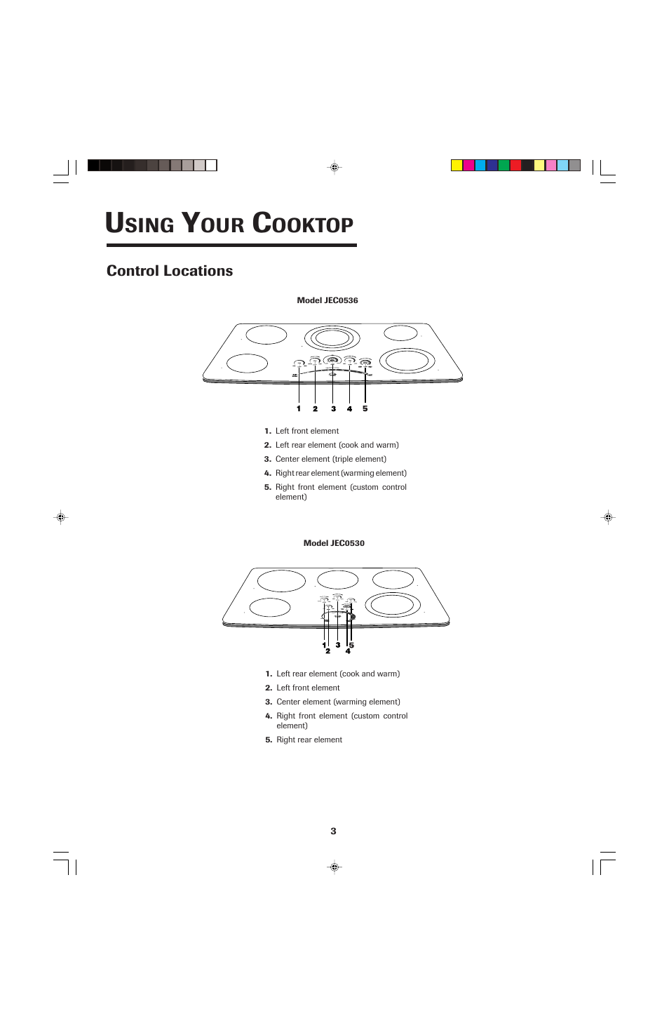 Sing, Ooktop | Jenn-Air JEC0530 User Manual | Page 4 / 36