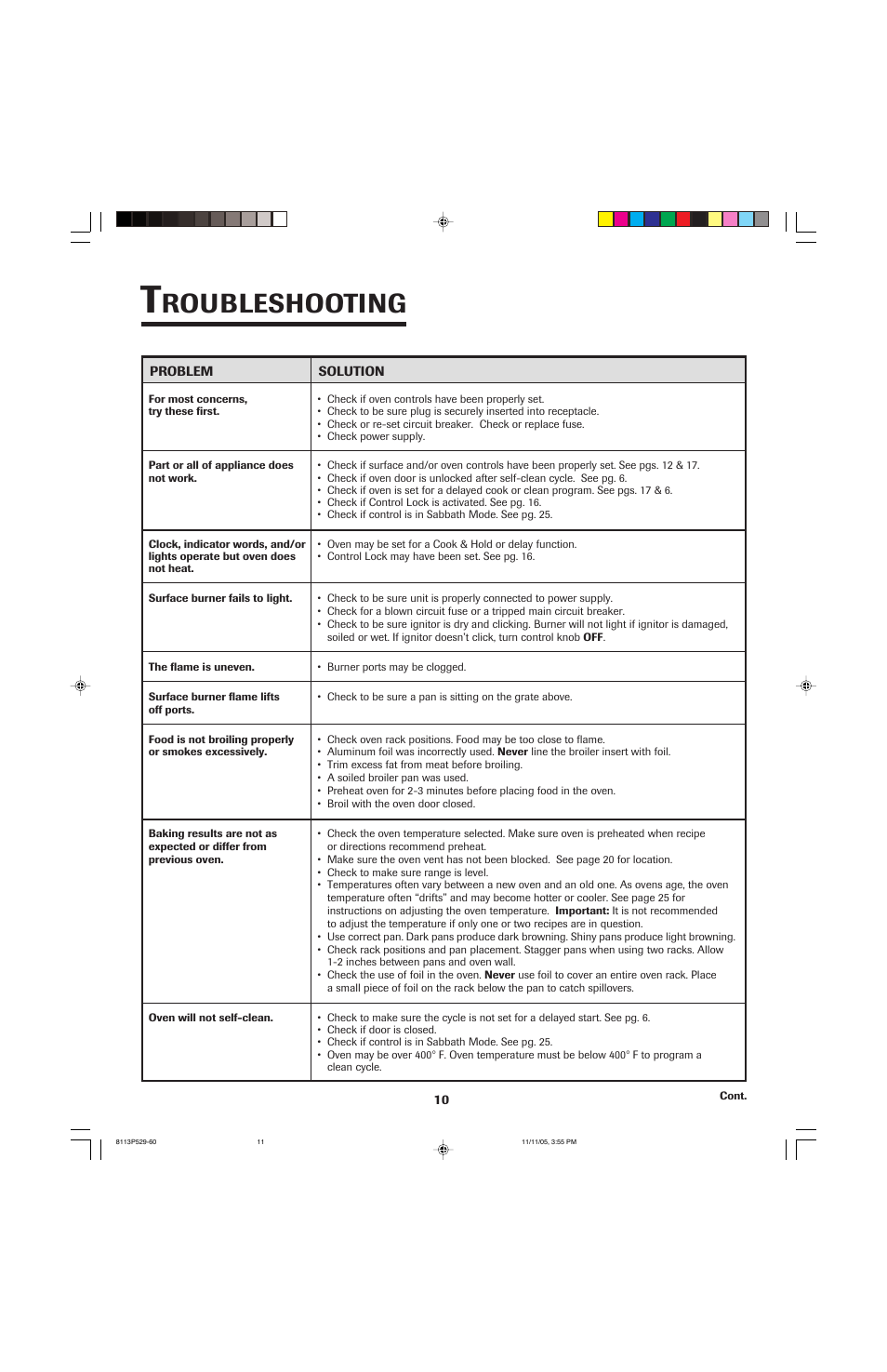 Roubleshooting | Jenn-Air GAS DOWNDRAFT SLIDE-IN RANGE User Manual | Page 11 / 88