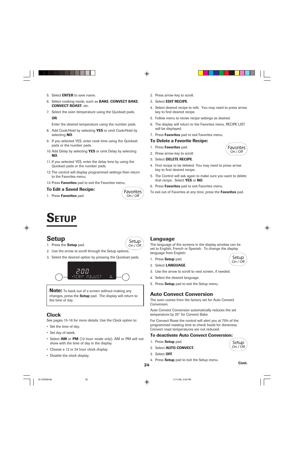 Etup, Setup | Jenn-Air GAS DOWNDRAFT SLIDE-IN RANGE User Manual | Page 25 / 88