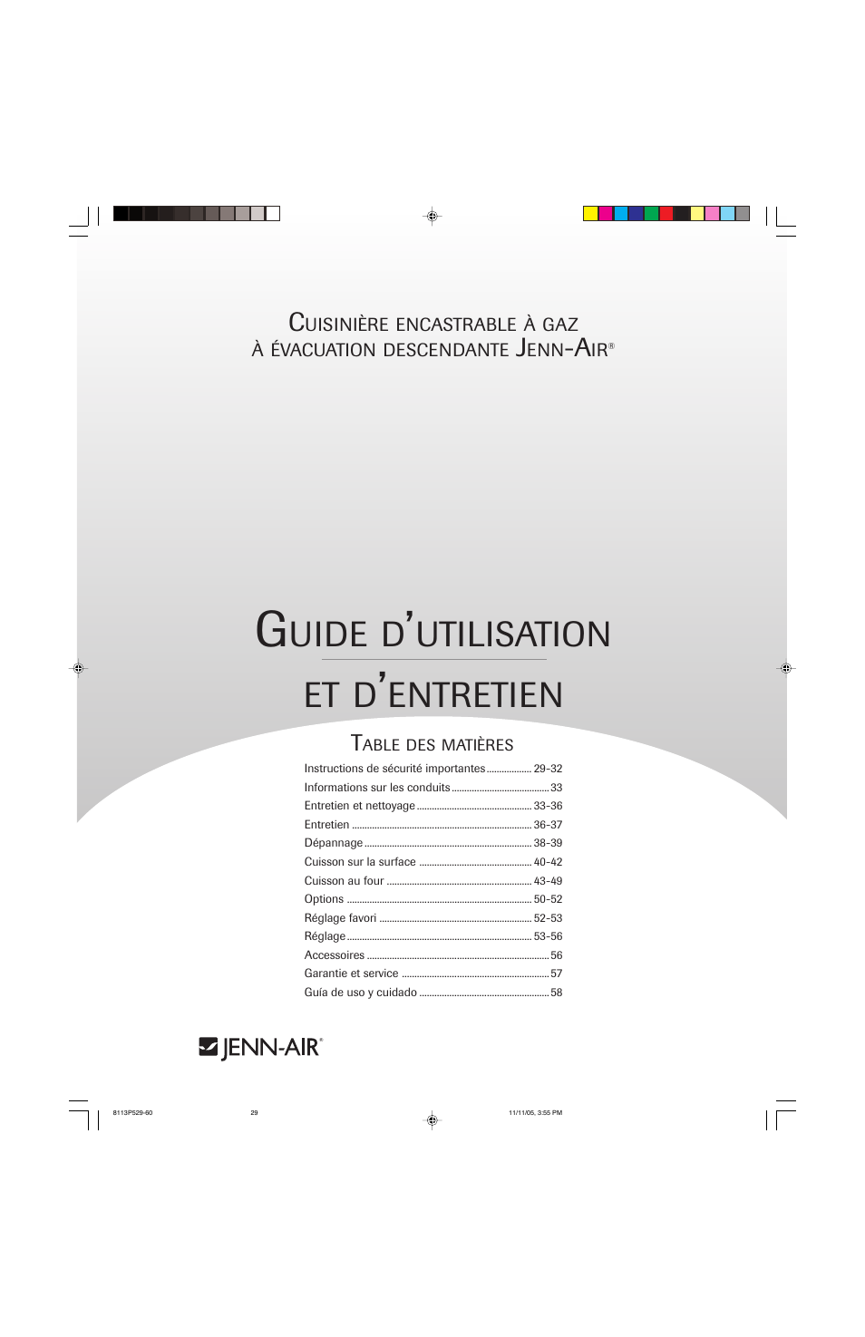 Uide, Utilisation et, Entretien | Jenn-Air GAS DOWNDRAFT SLIDE-IN RANGE User Manual | Page 29 / 88