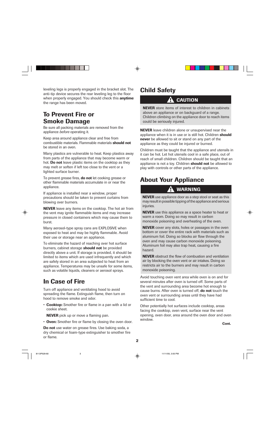 About your appliance child safety | Jenn-Air GAS DOWNDRAFT SLIDE-IN RANGE User Manual | Page 3 / 88
