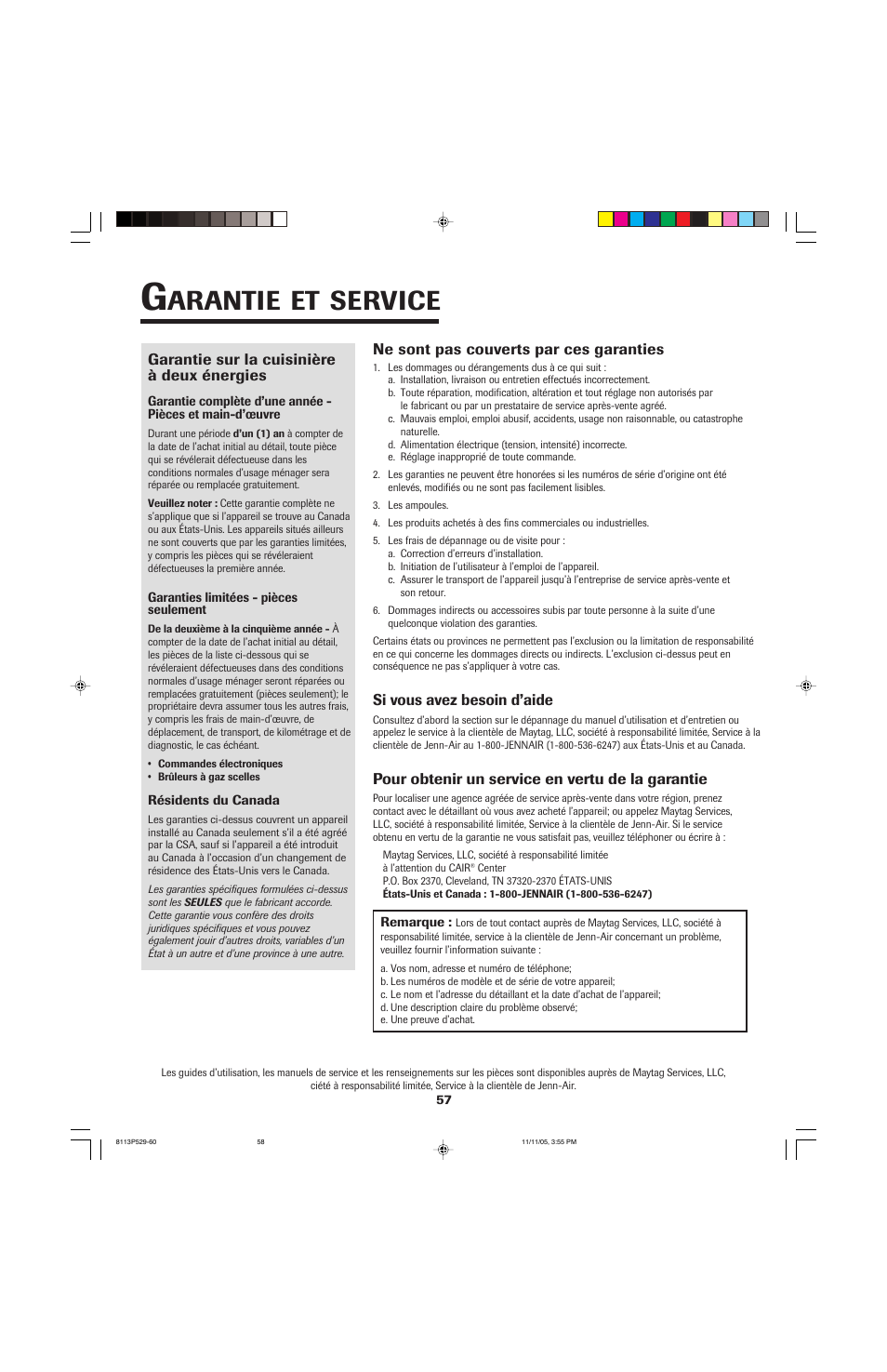 Arantie, Service | Jenn-Air GAS DOWNDRAFT SLIDE-IN RANGE User Manual | Page 58 / 88