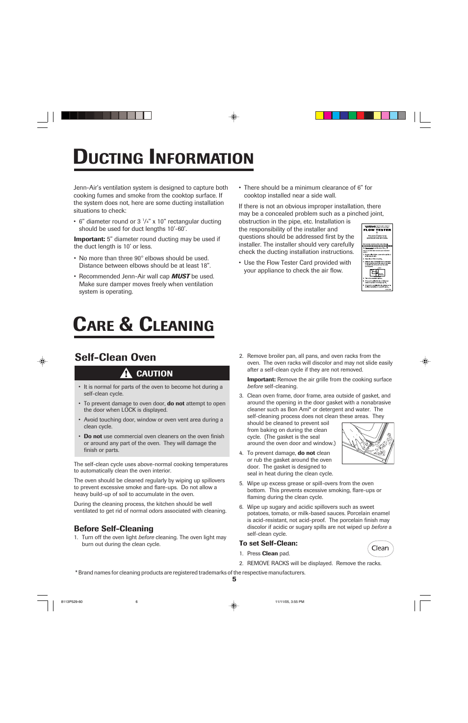 Ucting, Nformation, Leaning | Self-clean oven | Jenn-Air GAS DOWNDRAFT SLIDE-IN RANGE User Manual | Page 6 / 88