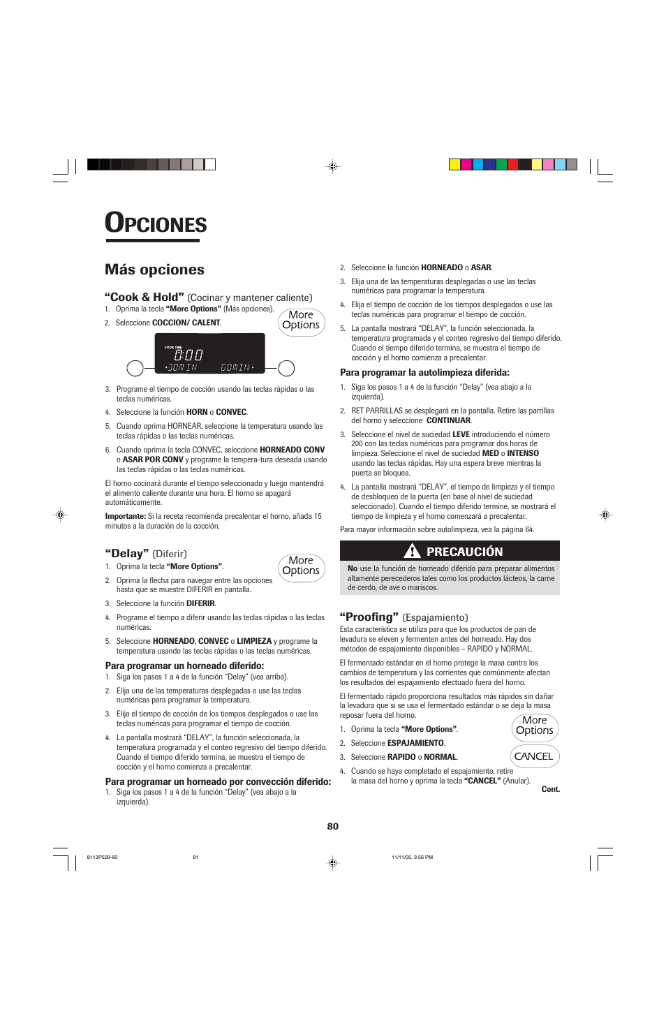 Pciones, Más opciones | Jenn-Air GAS DOWNDRAFT SLIDE-IN RANGE User Manual | Page 81 / 88