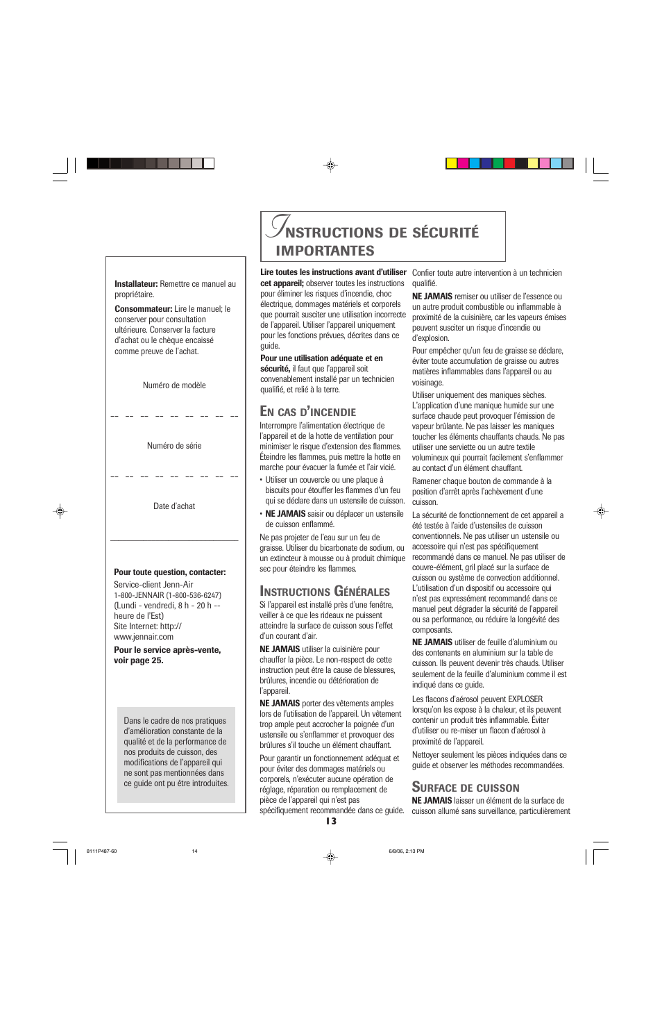 Nstructions, Sécurité, Importantes | Jenn-Air JED8130 User Manual | Page 14 / 40