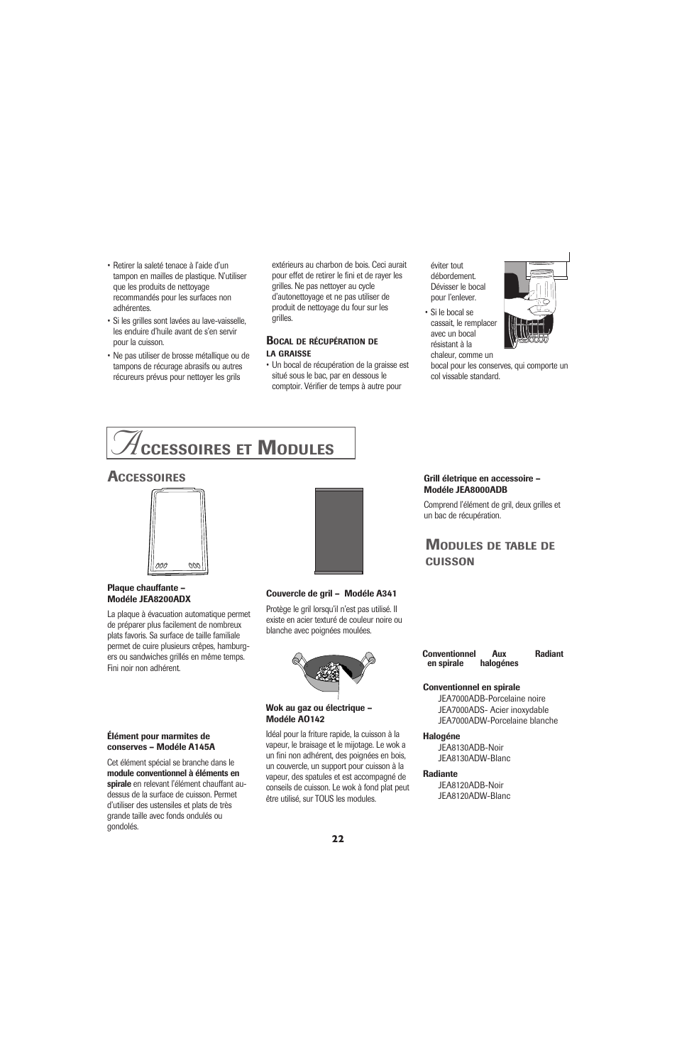 Ccessoires, Odules | Jenn-Air JED8130 User Manual | Page 23 / 40