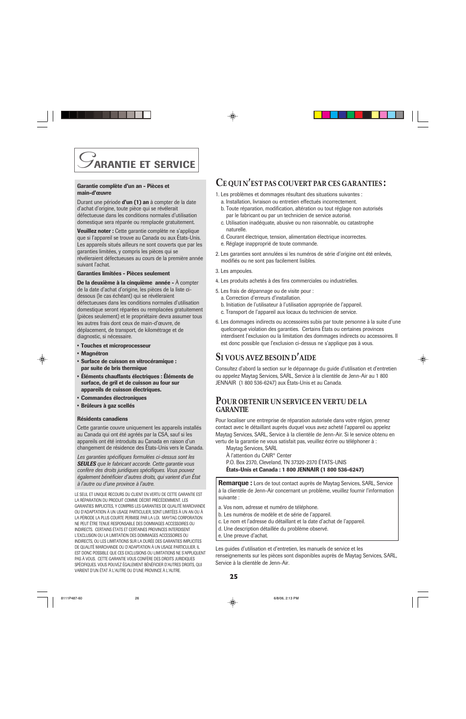 Arantie, Service | Jenn-Air JED8130 User Manual | Page 26 / 40