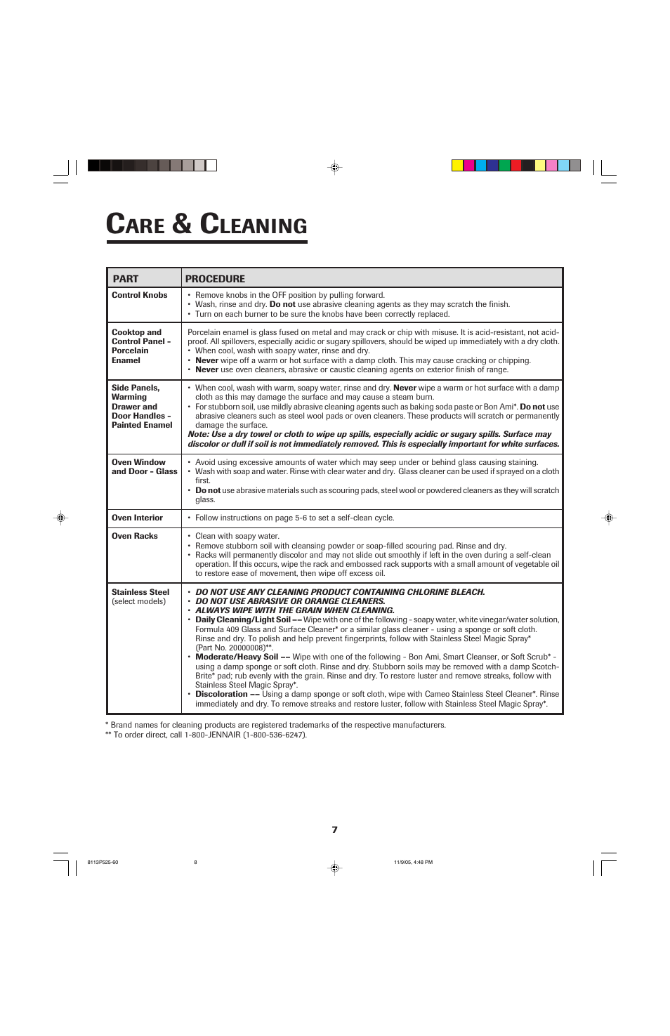 Leaning | Jenn-Air 8113P525-60 User Manual | Page 8 / 96