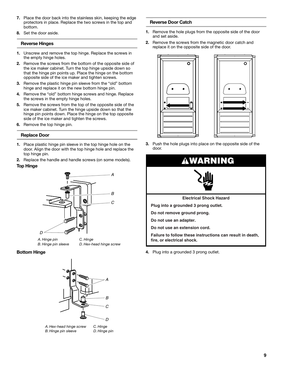 Warning | Jenn-Air W10136129C User Manual | Page 9 / 48