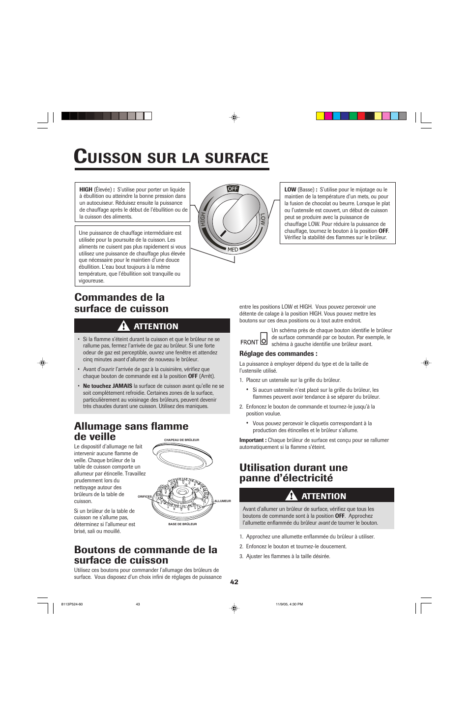 Uisson, Surface | Jenn-Air SLIDE-IN RANGE User Manual | Page 43 / 92