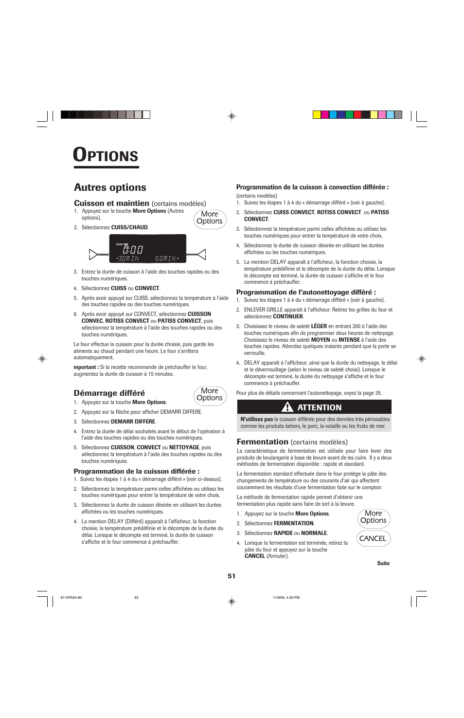 Ptions, Autres options | Jenn-Air SLIDE-IN RANGE User Manual | Page 52 / 92