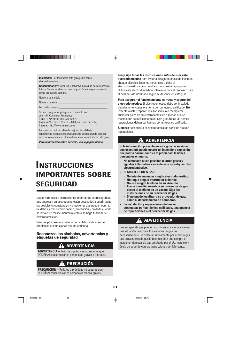Nstrucciones importantes, Sobre seguridad, Instrucciones generales | Jenn-Air SLIDE-IN RANGE User Manual | Page 62 / 92