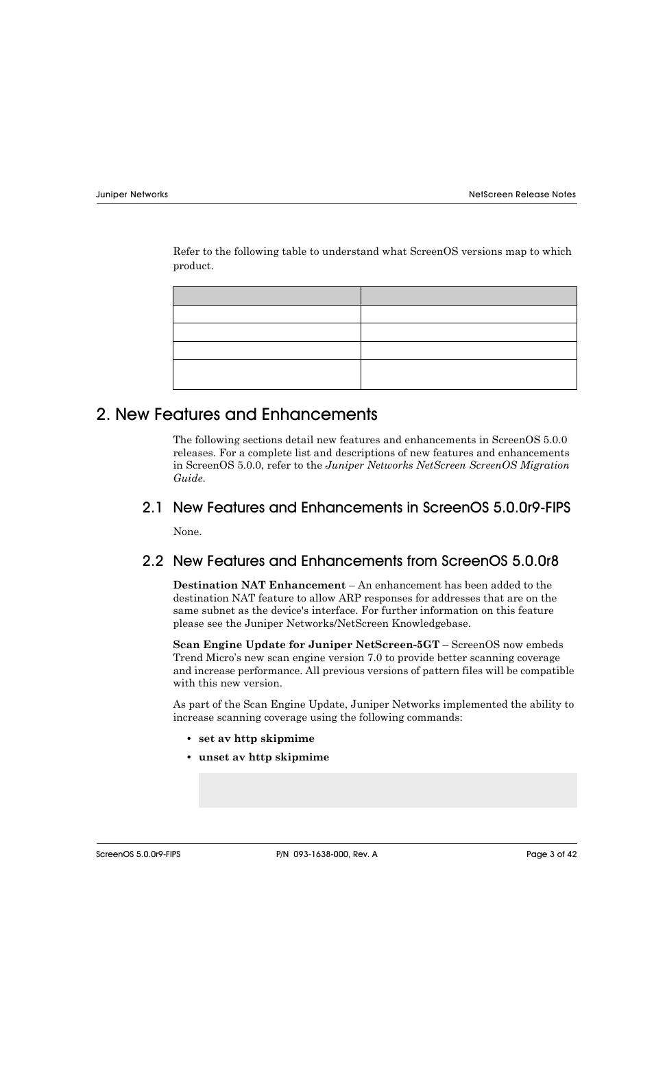 New features and enhancements | Juniper Networks NETSCREEN 208 User Manual | Page 3 / 42