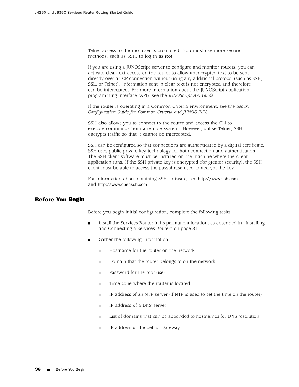 Juniper Networks J4350 User Manual | Page 118 / 284