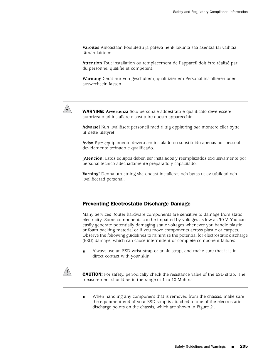 Preventing electr | Juniper Networks J4350 User Manual | Page 225 / 284