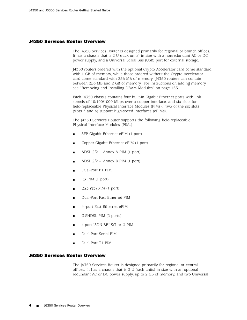 Juniper Networks J4350 User Manual | Page 24 / 284