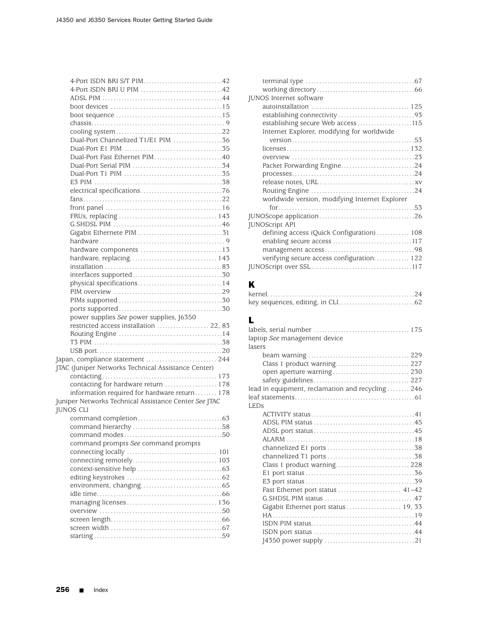 Juniper Networks J4350 User Manual | Page 276 / 284