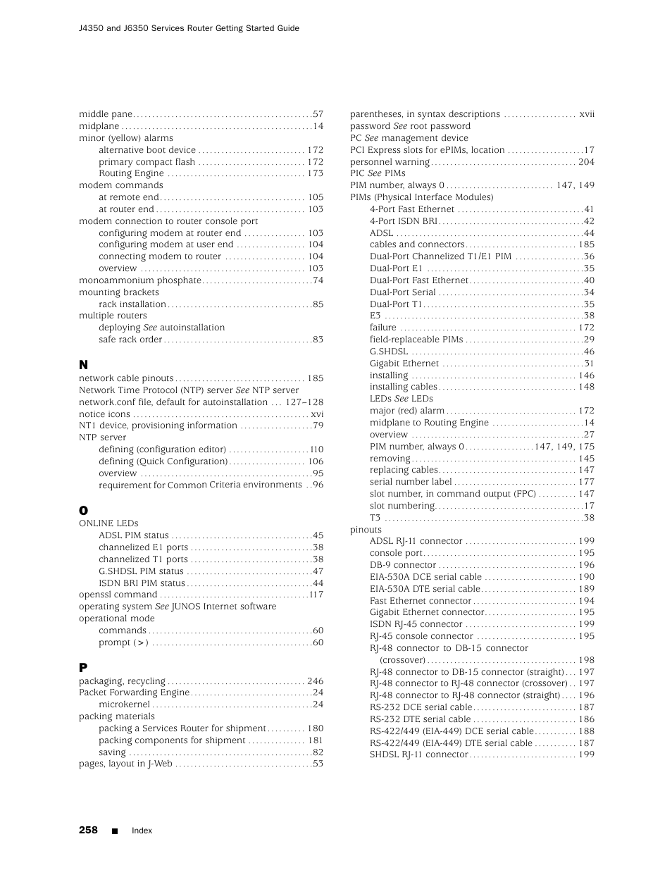 Juniper Networks J4350 User Manual | Page 278 / 284