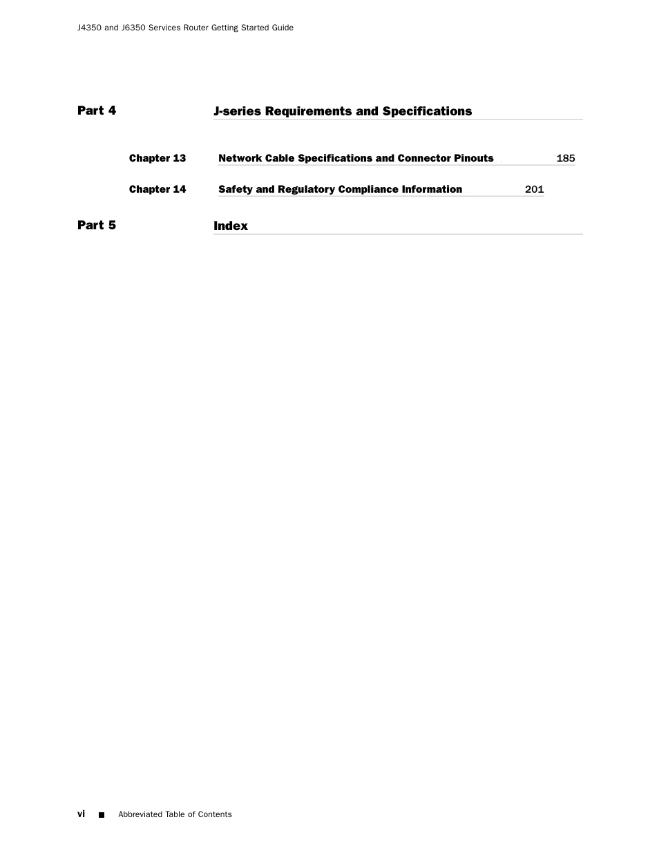 Juniper Networks J4350 User Manual | Page 6 / 284