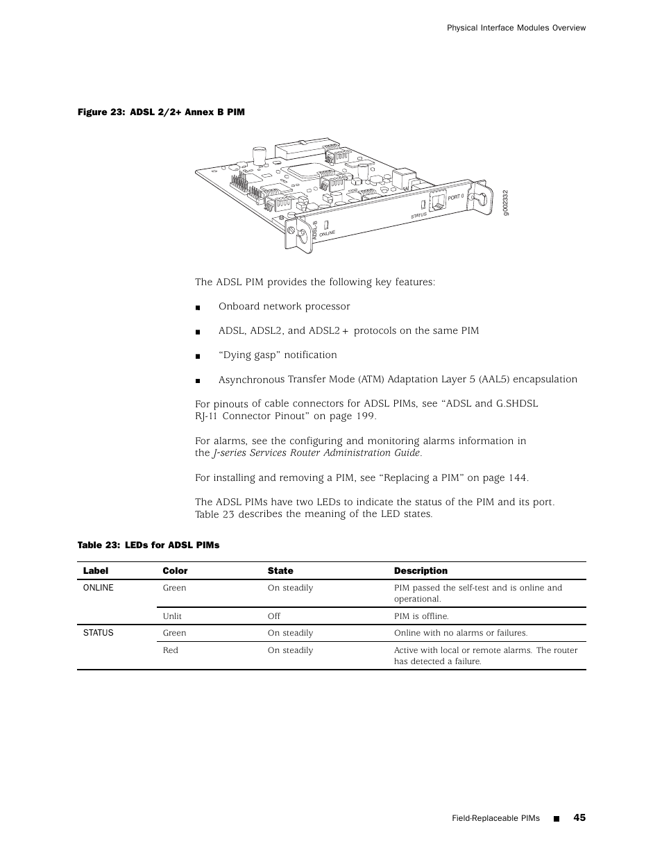 Juniper Networks J4350 User Manual | Page 65 / 284