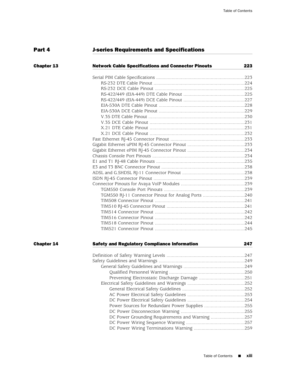 Juniper Networks J-series Services Router J2320 User Manual | Page 13 / 332