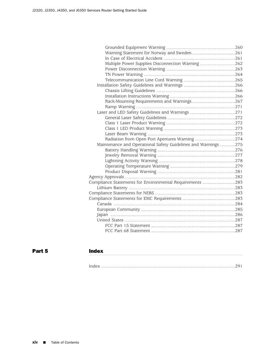 Juniper Networks J-series Services Router J2320 User Manual | Page 14 / 332