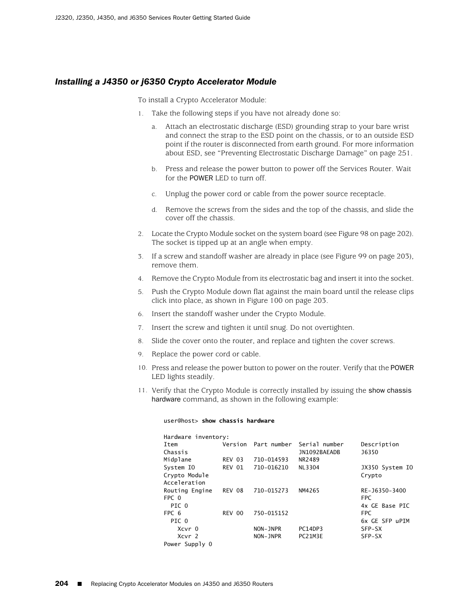 Juniper Networks J-series Services Router J2320 User Manual | Page 226 / 332