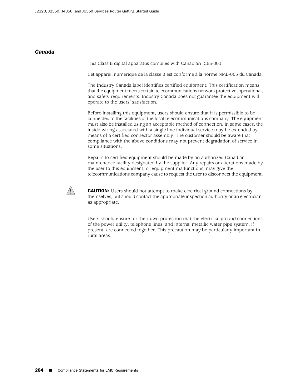Canada | Juniper Networks J-series Services Router J2320 User Manual | Page 306 / 332