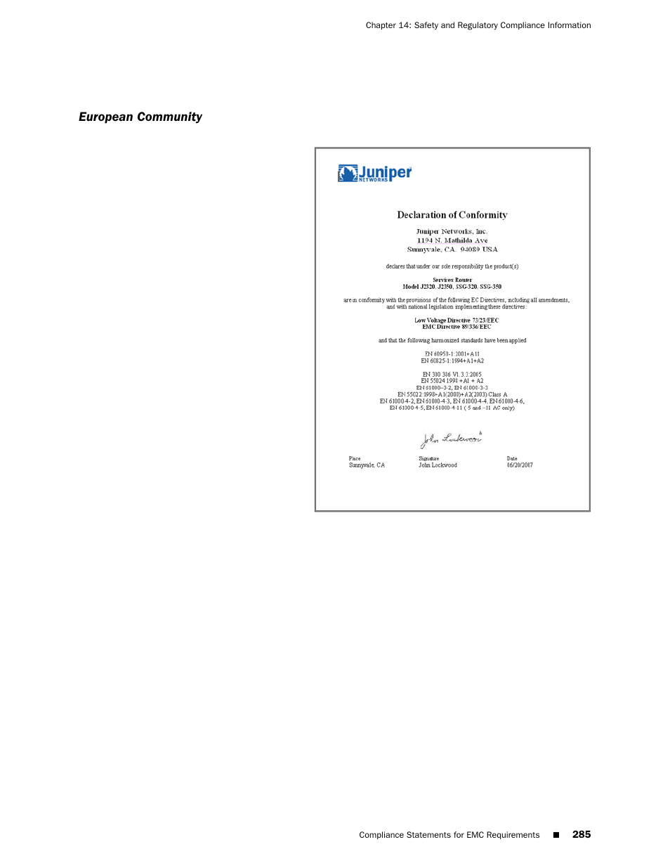 European community | Juniper Networks J-series Services Router J2320 User Manual | Page 307 / 332