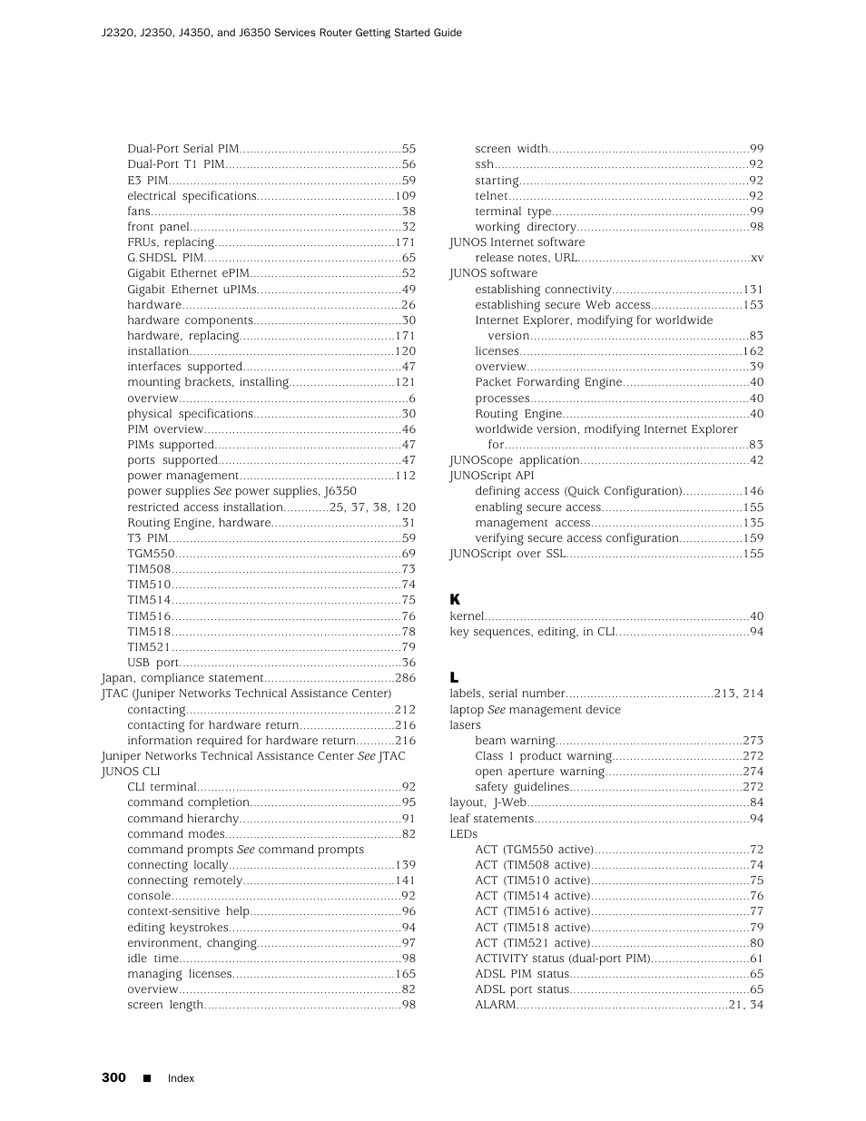Juniper Networks J-series Services Router J2320 User Manual | Page 322 / 332