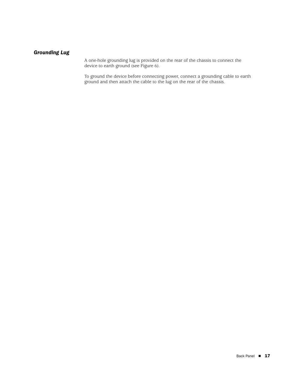 Grounding lug | Juniper Networks SSG 20 User Manual | Page 17 / 86