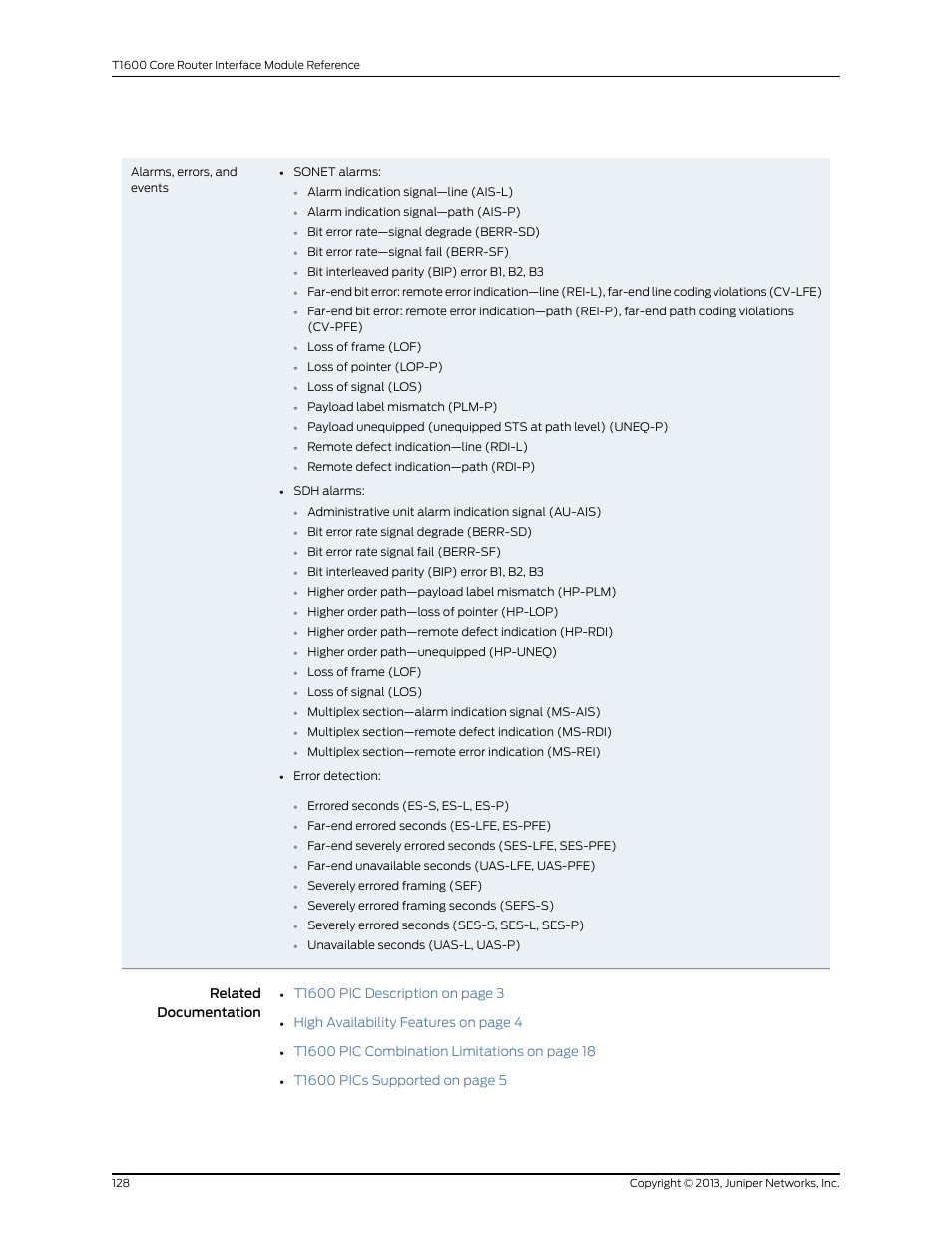 Juniper Networks T1600 User Manual | Page 128 / 151