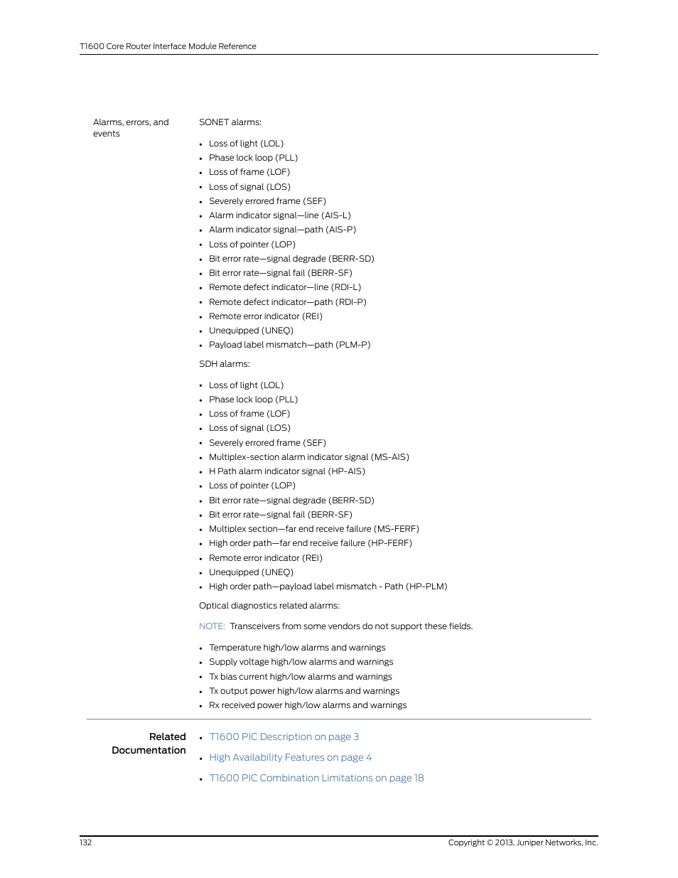 Juniper Networks T1600 User Manual | Page 132 / 151