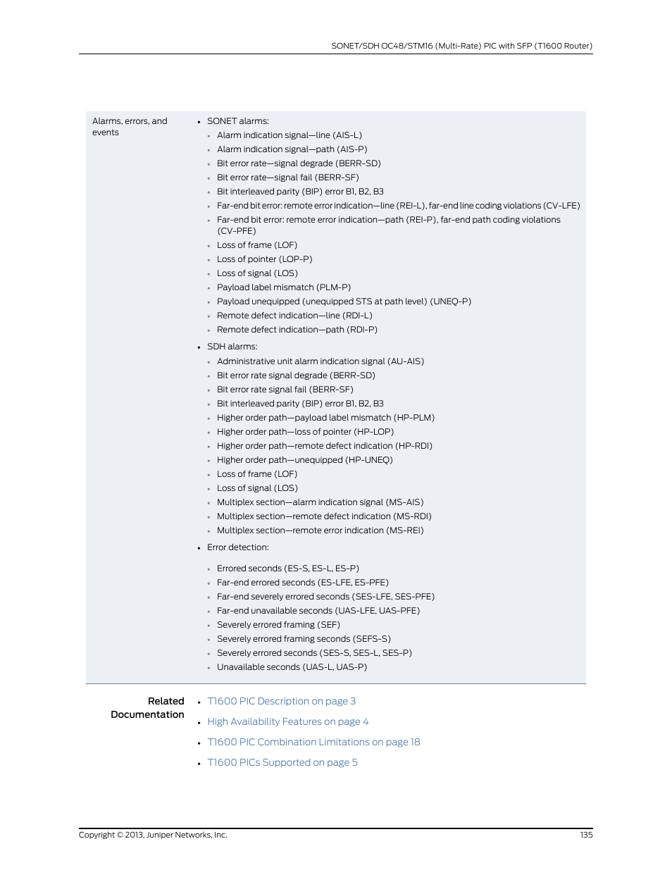 Juniper Networks T1600 User Manual | Page 135 / 151