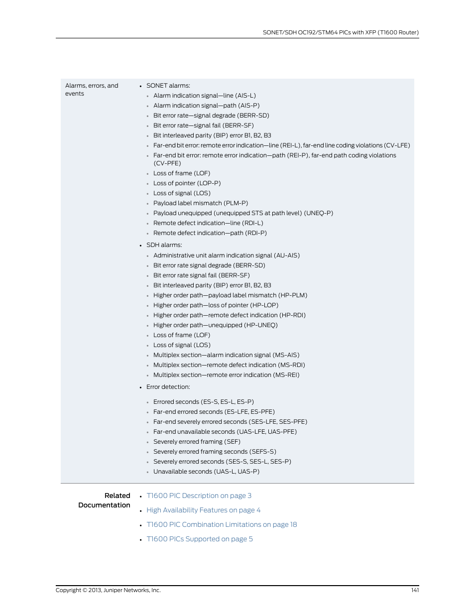 Juniper Networks T1600 User Manual | Page 141 / 151