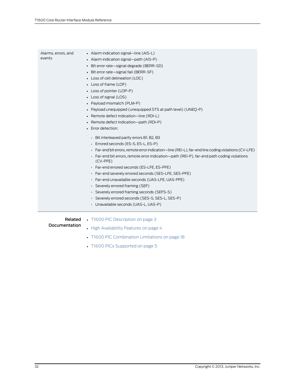 Juniper Networks T1600 User Manual | Page 32 / 151