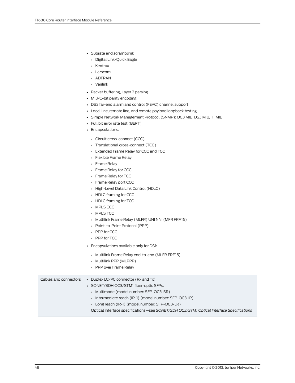 Juniper Networks T1600 User Manual | Page 48 / 151