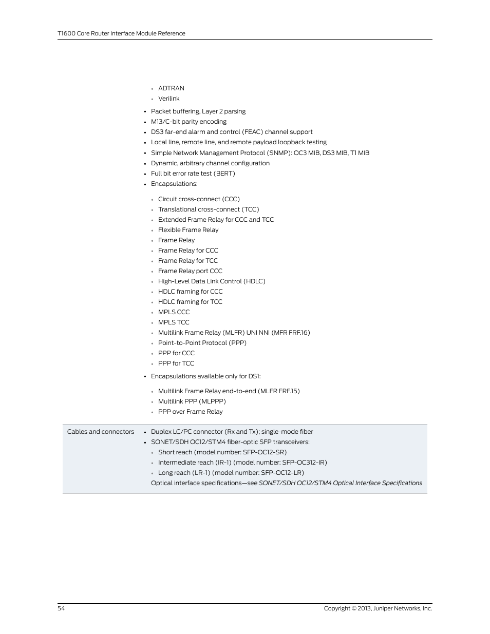 Juniper Networks T1600 User Manual | Page 54 / 151