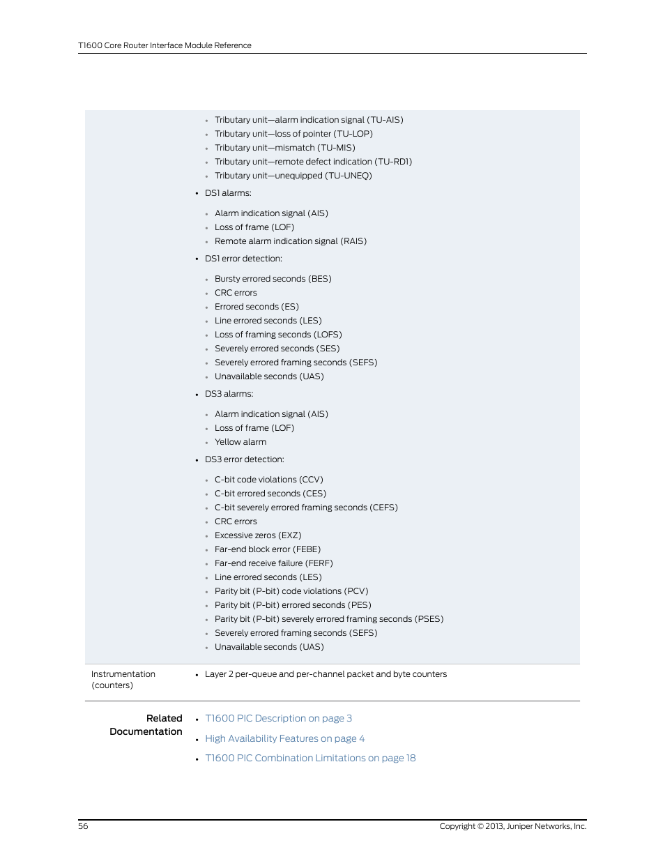 Juniper Networks T1600 User Manual | Page 56 / 151