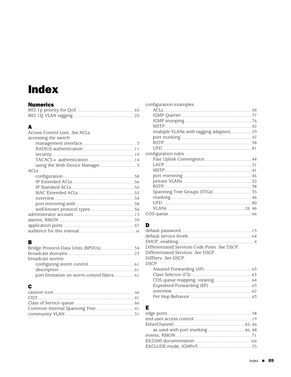 Index, Numerics | Juniper Networks EX2500 User Manual | Page 103 / 106